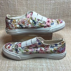 Blowfish Womens Maura Sneakers Shoes Multicolor Floral Canvas Slip On Low Top 7M